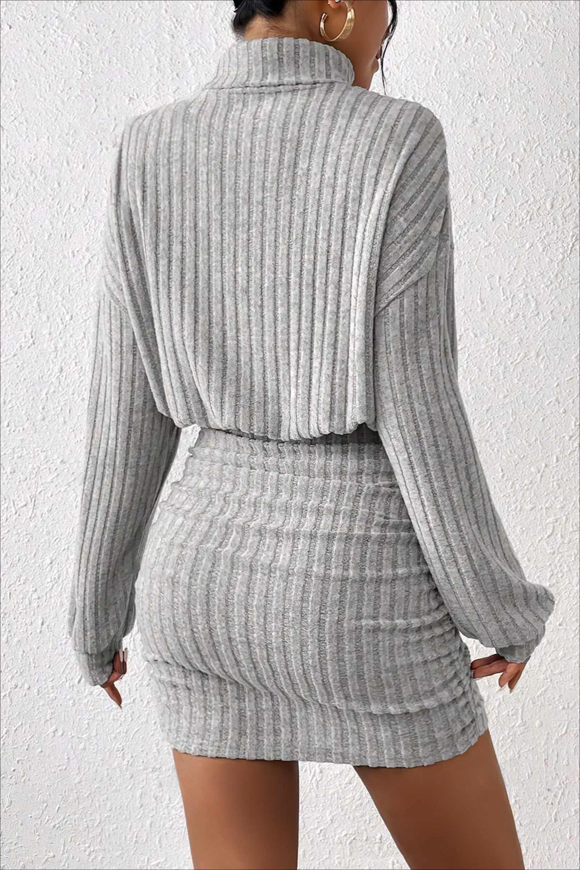 Slim Fit Ribbed Knit Sweater Dress image 8