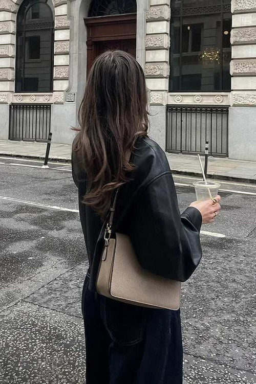 Chic Matte Leather Moto Jacket image 2