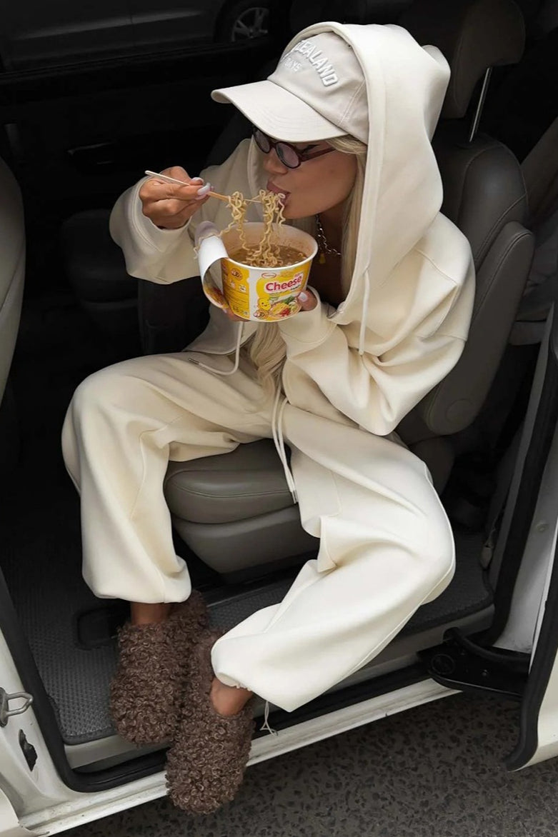 Zipper Hoodie Long Sleeve Wide Leg Pants Two Piece Set image 10
