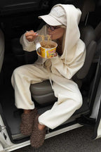 Zipper Hoodie Long Sleeve Wide Leg Pants Two Piece Set image 10