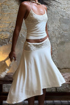 Elegant Lace Panel Cami Skirt Set image 2