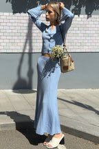 Two-Piece Bell Sleeve Knit Sweater Dress image 5