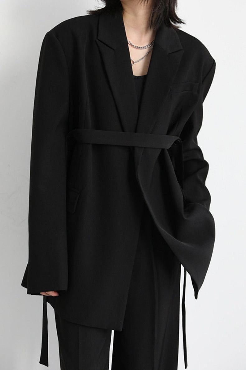 Belted Shoulder Detail Blazer image 10