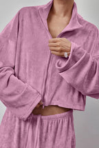 Vintage Drawstring Crop Top and Wide Leg Pants Two Piece Set image 6