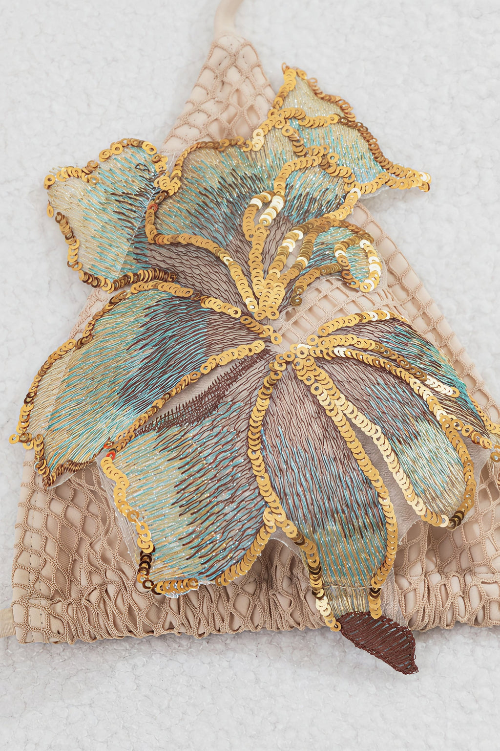 Floral Embroidery Sexy Bikini Three Piece Swim Set image 4