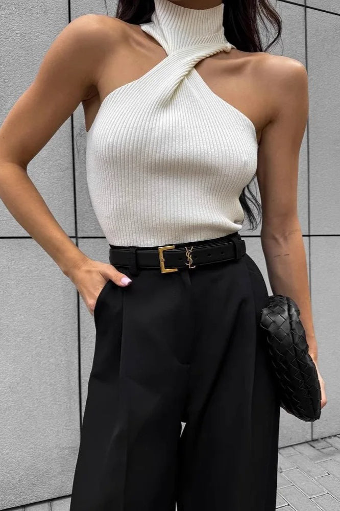 Wide Leg Buttoned Pleated Work Pant image 4