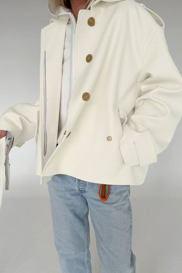 Lapel Faux Suede Drape Jacket image 2