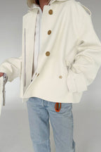 Lapel Faux Suede Drape Jacket image 2