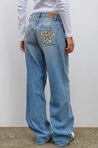Vintage Leopard Star Patch Jeans image 3