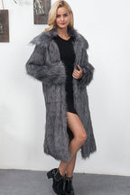 Faux Fur Longline Plus Size Coat image 5