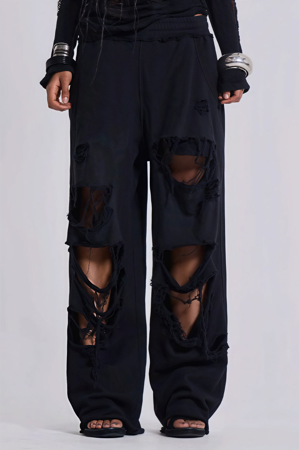 Street Style Loose Ripped Pants image 5