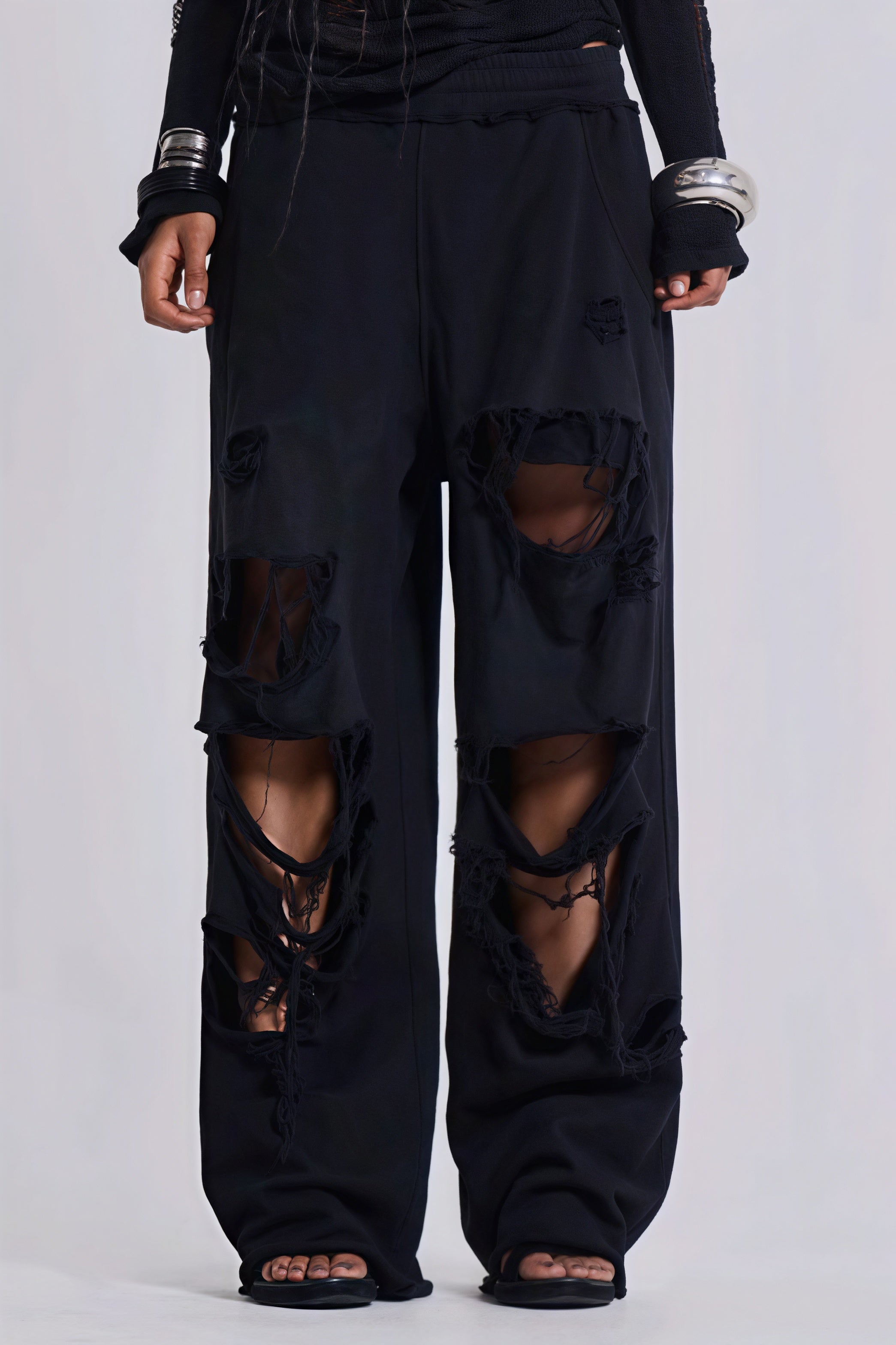 Street Style Loose Ripped Pants image 5