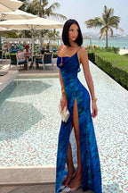 Floral Cowl Neck Split Strap Maxi Dress image 5