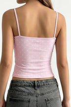Casual Polka Dot Solid Slim Cami Top image 6