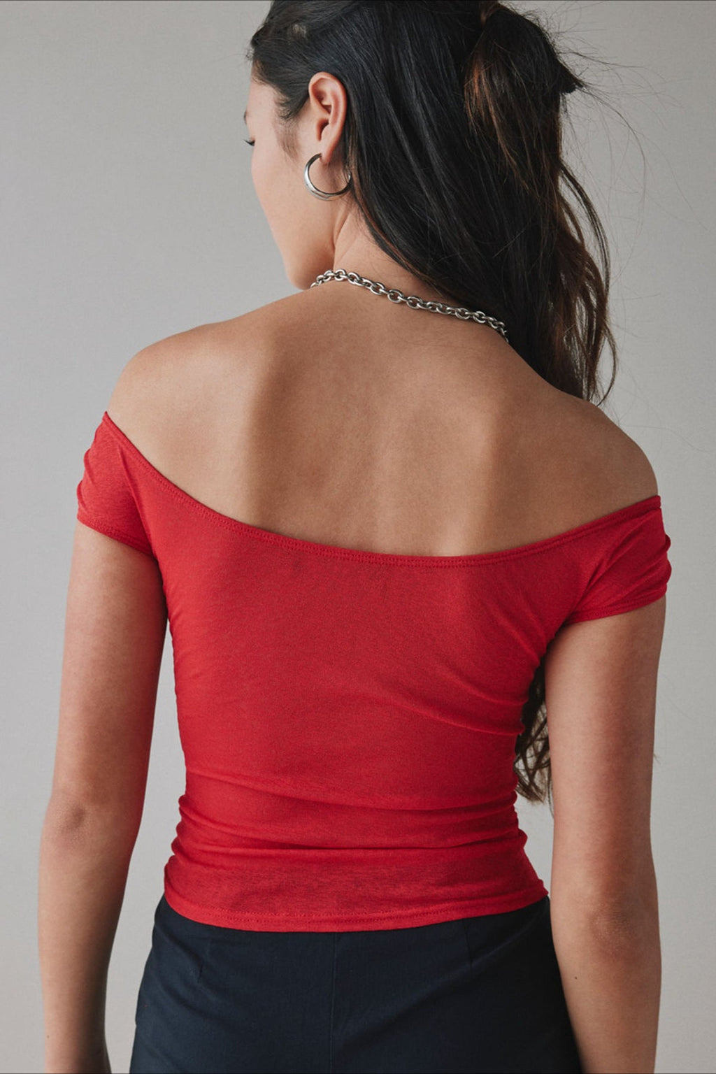 Print One Shoulder Ruched Cropped T-shirt image 9