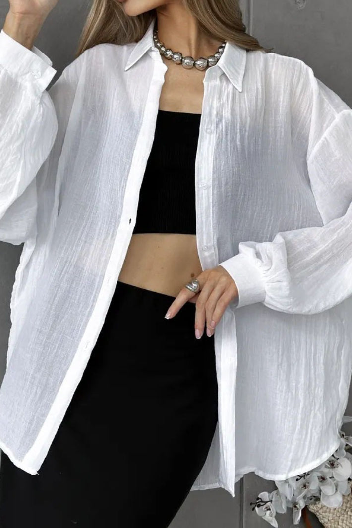 Solid Casual Chic Long Sleeve Blouse image 8