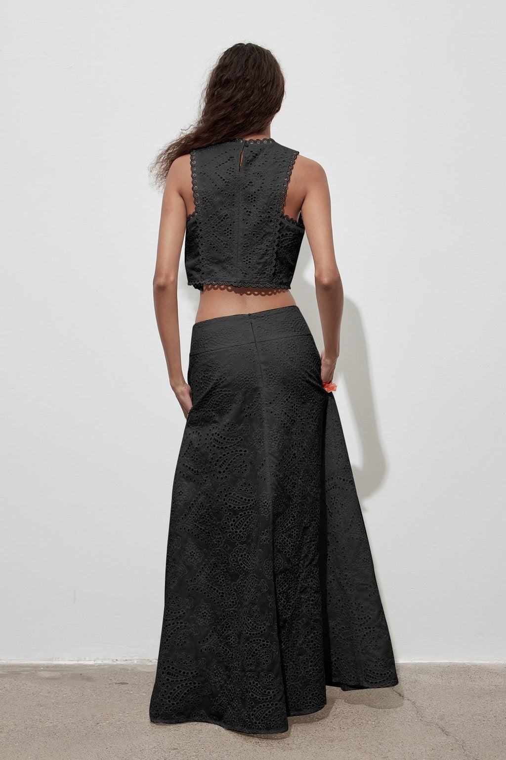 Cutout Allover Embroidered Maxi Skirt image 9