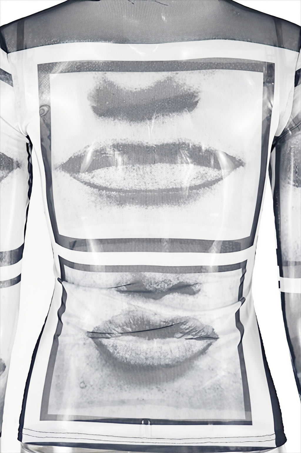 Round Neck Mesh Printed Long Sleeve Tee image 4