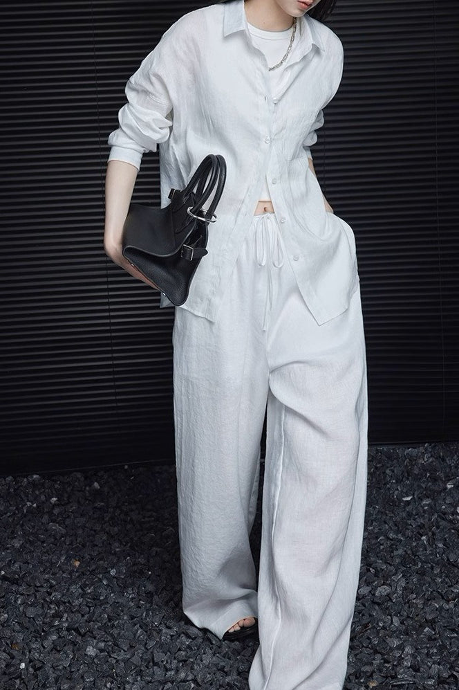 Elegant Cotton Linen Wide Leg Pant image 1
