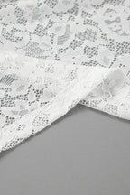 White Lace Sheer High Waist A-Line Skirt image 5