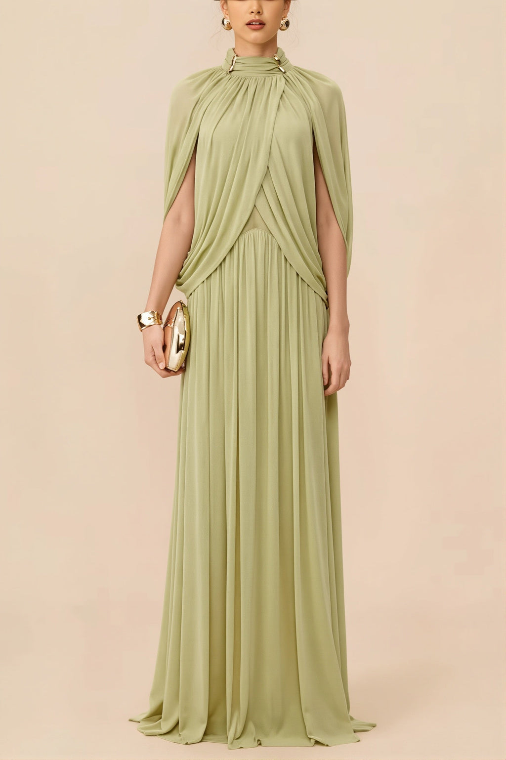 Elegant Cross Ruffle Maxi Dress image 1