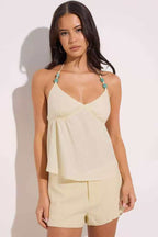 Minimalist Sexy Solid Beaded Halter Top image 8