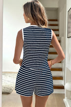 Striped Tie Front Short Two Piece Set image 6