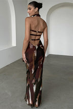 Strapless Backless Print Maxi Dress image 2