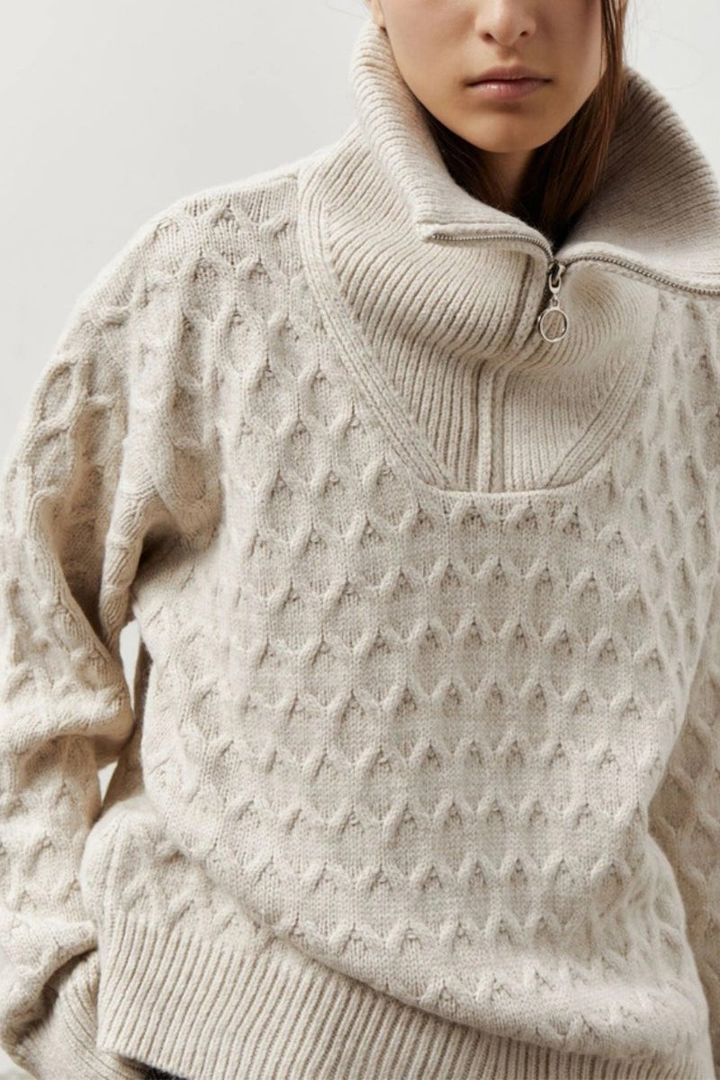 Thick Knit Turtleneck Half-Zip Sweater image 6