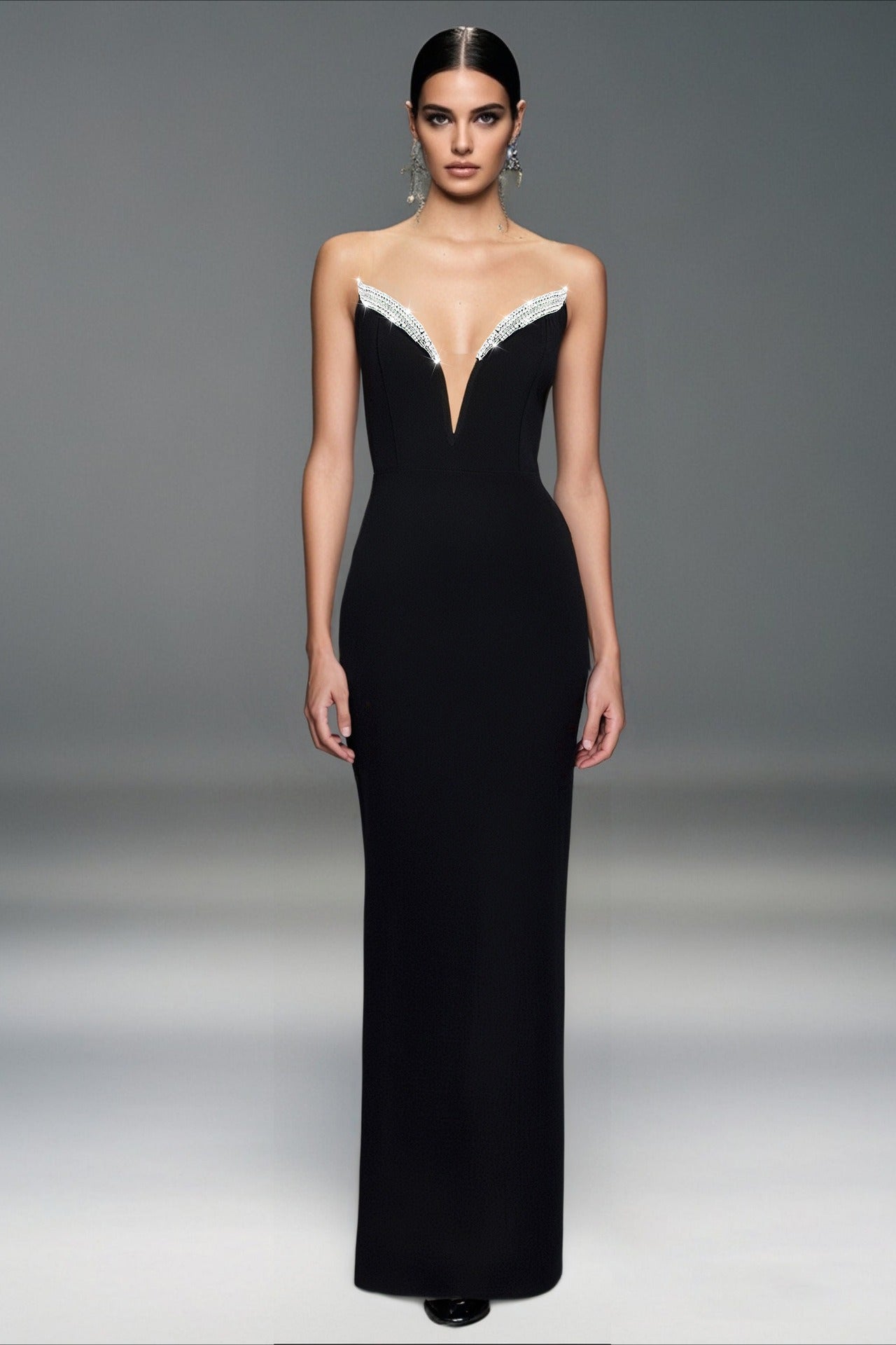 Black Crystal Bandage Formal Dress image 2