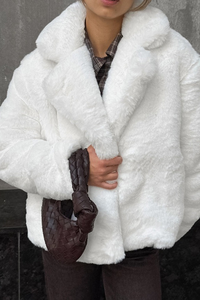 Solid Color Minimalist Fleece Loose Coat image 4
