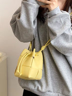 Carmen Bucket Bag detail view styled for Avrienne