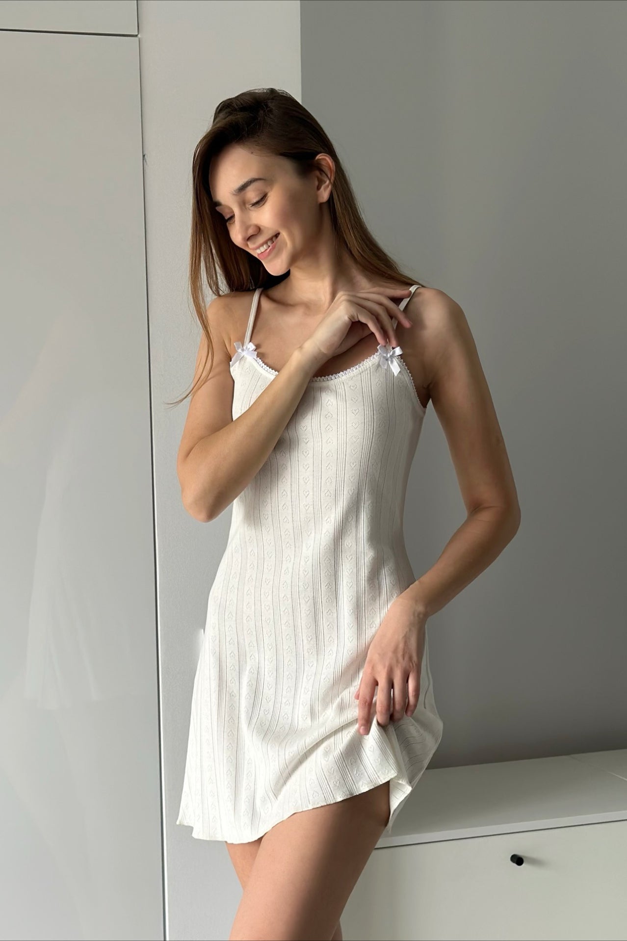 Casual Knit Jacquard Cami Mini Dress image 5