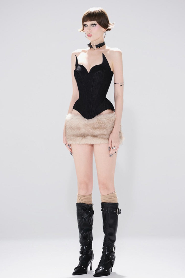 Solid Color Backless Tube Fleece Two Piece Set image 4