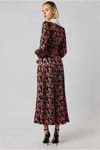 Collar Waist Cinched Stylish Floral Dress image 3