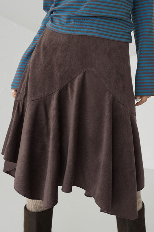 Asymmetric Draped Midi Skirt image 5