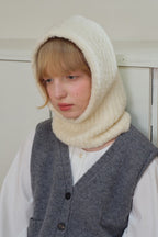Solid Color Wool Blend Balaclava One-Piece Warm Knitted Hat image 2