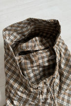 Vintage Plaid Half-Placket Masked Hoodie image 3