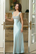Patchwork Rhinestone Ruched Elegant Maxi Dress image 1