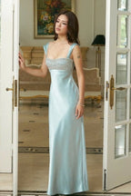 Patchwork Rhinestone Ruched Elegant Maxi Dress image 1