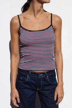 Striped Cropped Casual Cami Top image 6