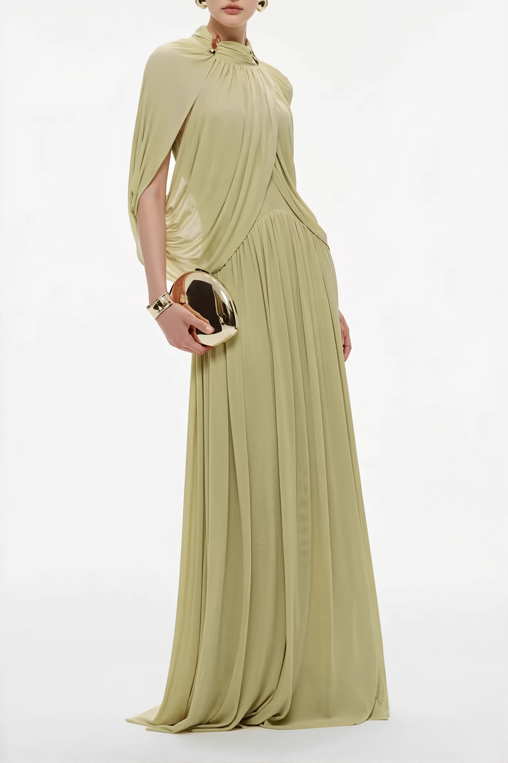 Elegant Cross Ruffle Maxi Dress image 2