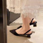Anya Block Heel Sandals detail view styled for Avrienne