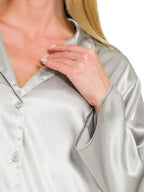 Alessia Button Tank detail view styled for Avrienne