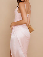 Slim Fit Sexy Halter Neck Satin Split Party Dress image 10