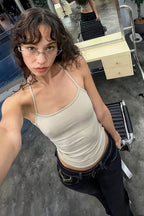 Chic Solid Sleeveless Sexy Cami Top image 1