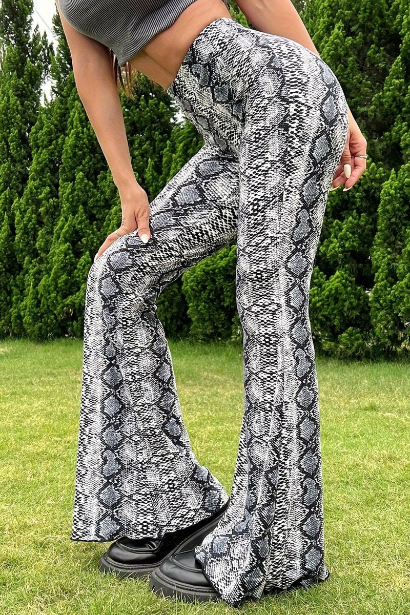 Sexy Snake Pattern Flare Pants image 3