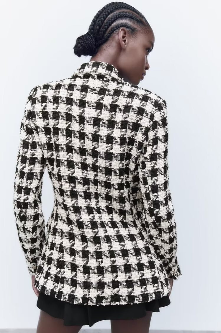 Houndstooth Double Breasted Blazer image 3