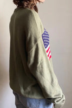 Harajuku Retro US Flag High Neck Sweater image 8