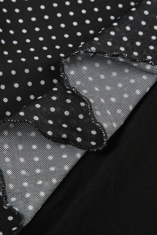 Polka Dot A-Line Mesh Midi Skirt image 5